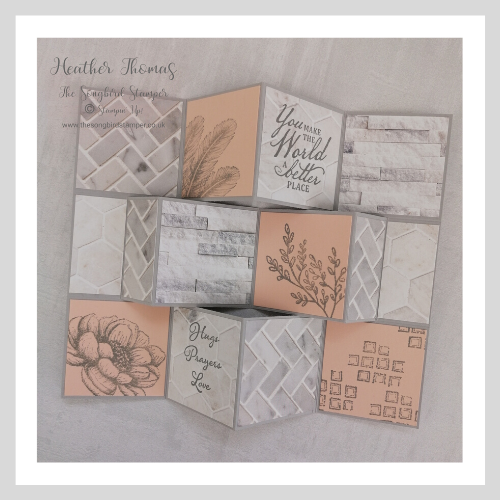 Multi-fold card using Stampin' Up Tasteful Touches bundle and In Good Taste DSP