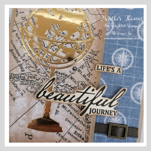 Close up of handmade card using the World of Good DSP and the Beautiful World bundle