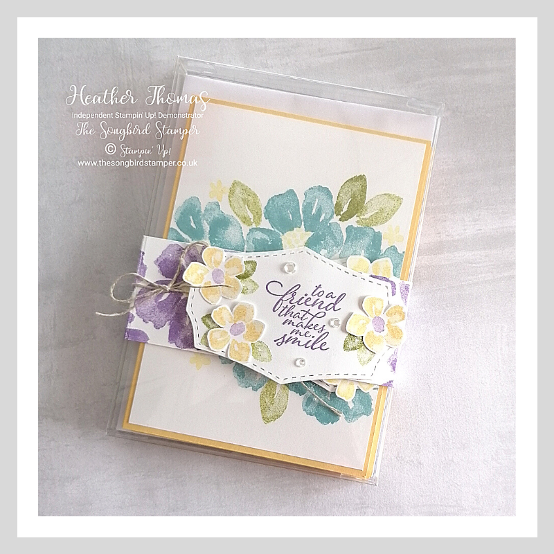 Blossoms in bloom birthday cards set in an acetate card box