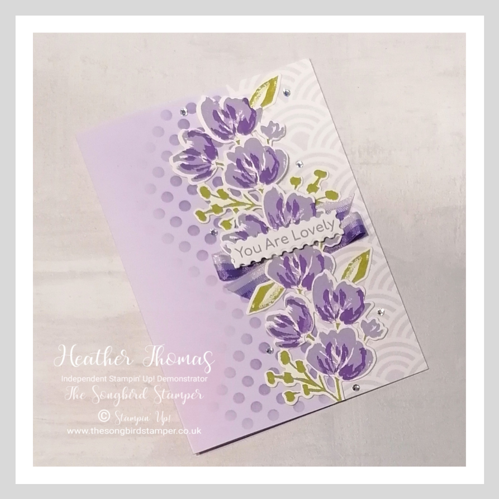 I used the catalogue for easy card inspiration when making this handmade card using the Art gAllery stamp set