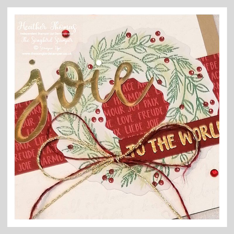 A close up of a card made using the Joy to the World Paper Pumpkin kit