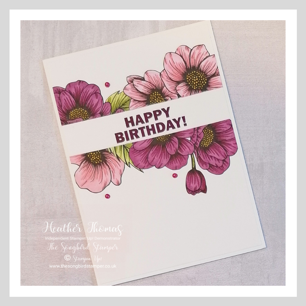 A handmade birthday card using the Approaching Perfection stamp set and the True Love Desiner Series Paper
