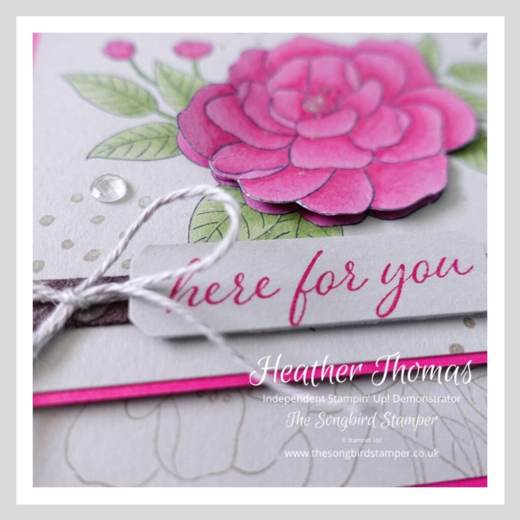 A close up of a handmade card using  a reduced price stamp set from Stampin' Up!