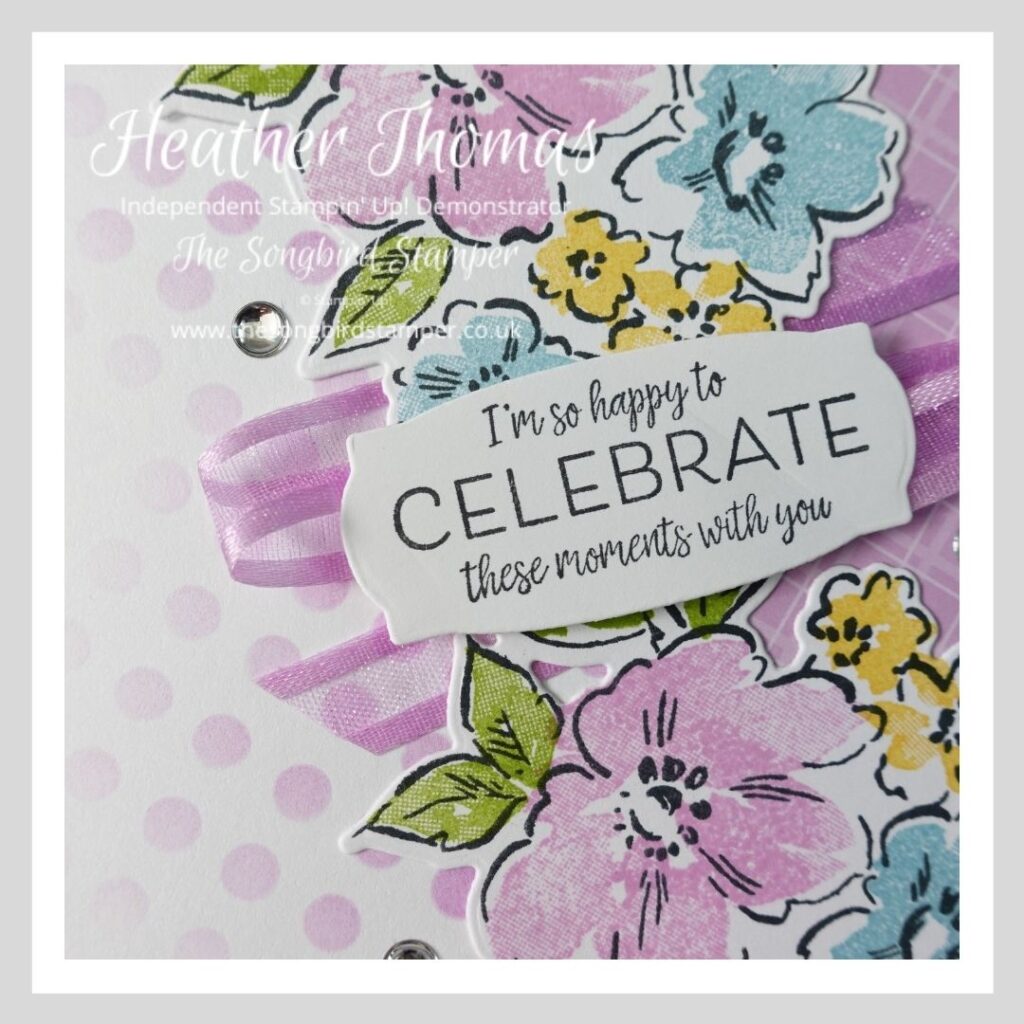 A close up of a handmade card using the Hand Penned Petals stamp set from Stampin' Up!
