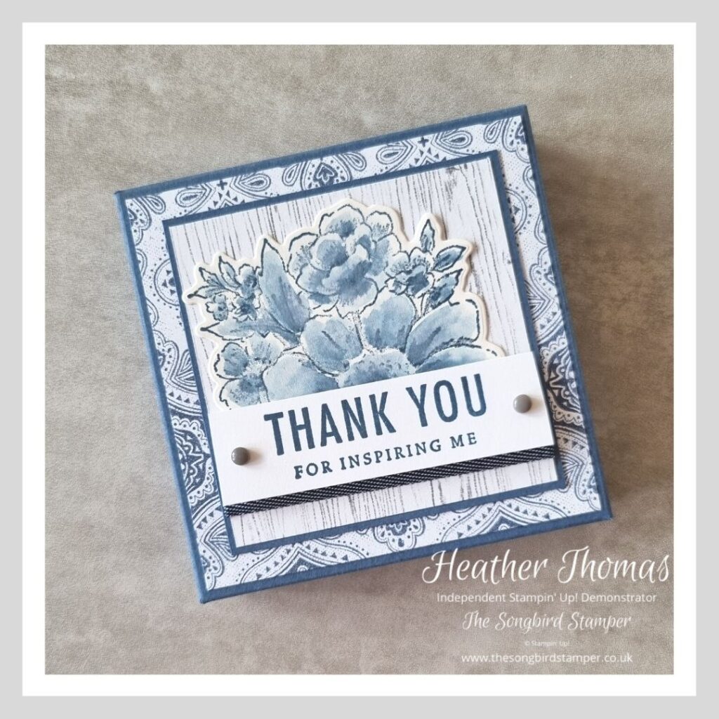 Handmade gift packaging - a box made using the new Heart and Home suite of products from Stampin' Up!