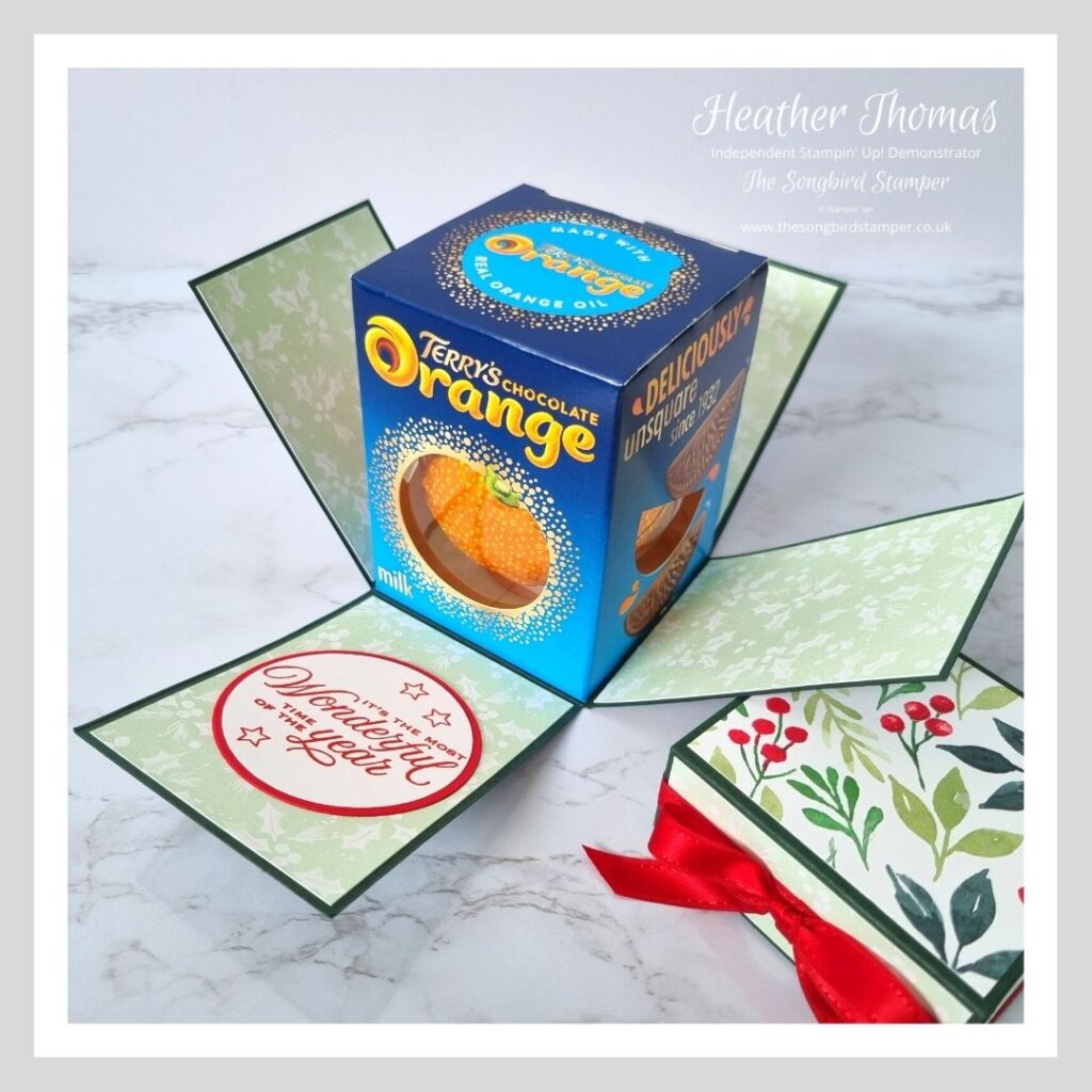 An exploding chocolate gift box housing a Terry's Chocolate Orange