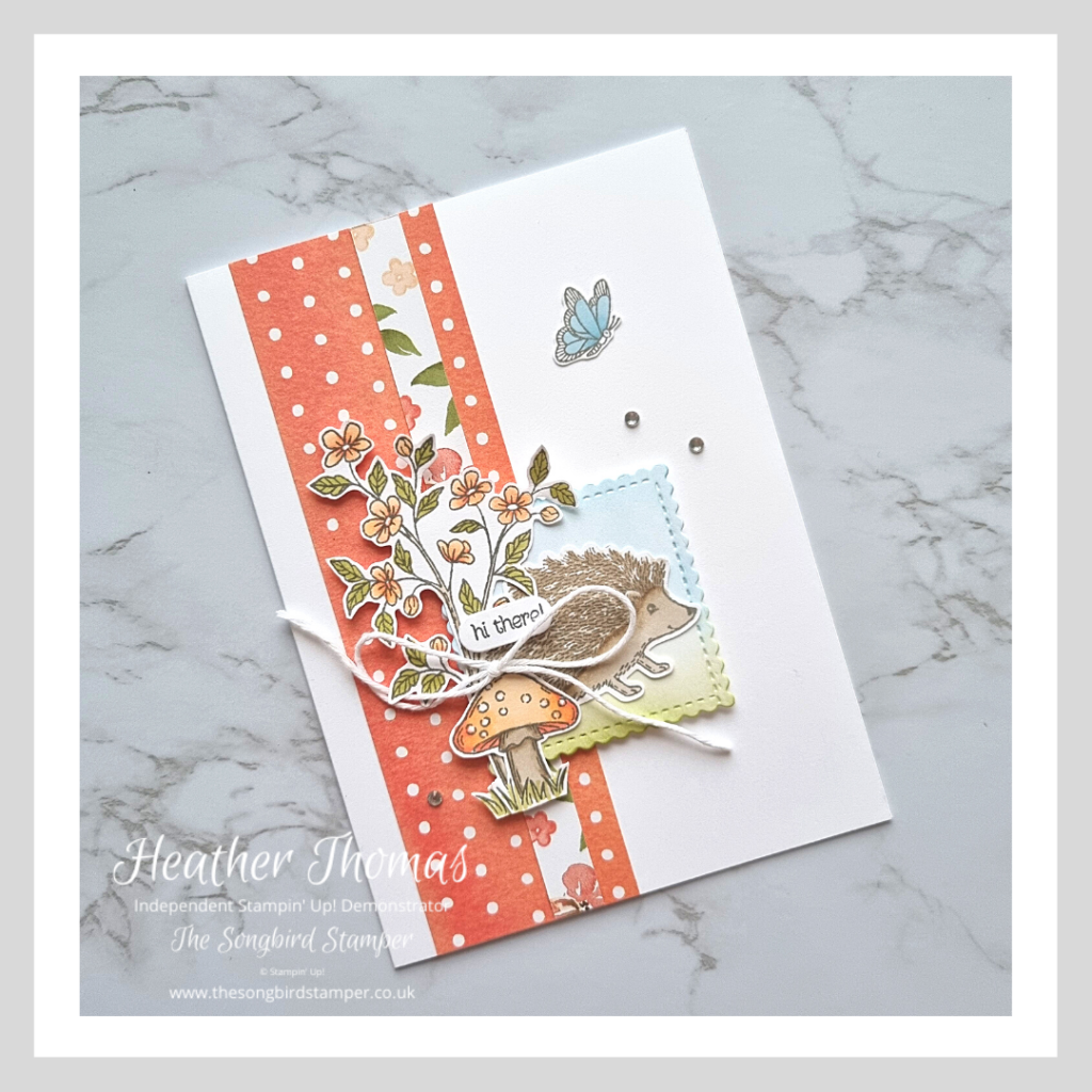 A card showcasing the Happy Hedgehogs bundle from Stampin' Up!