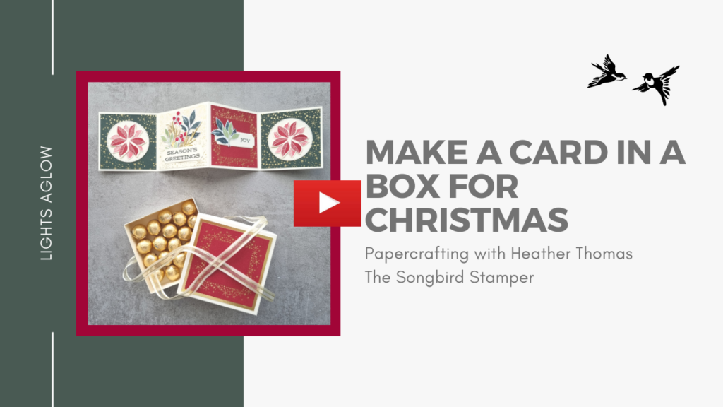 A YouTube thumbnail with the words 'Make a card in a box for Christmas'
