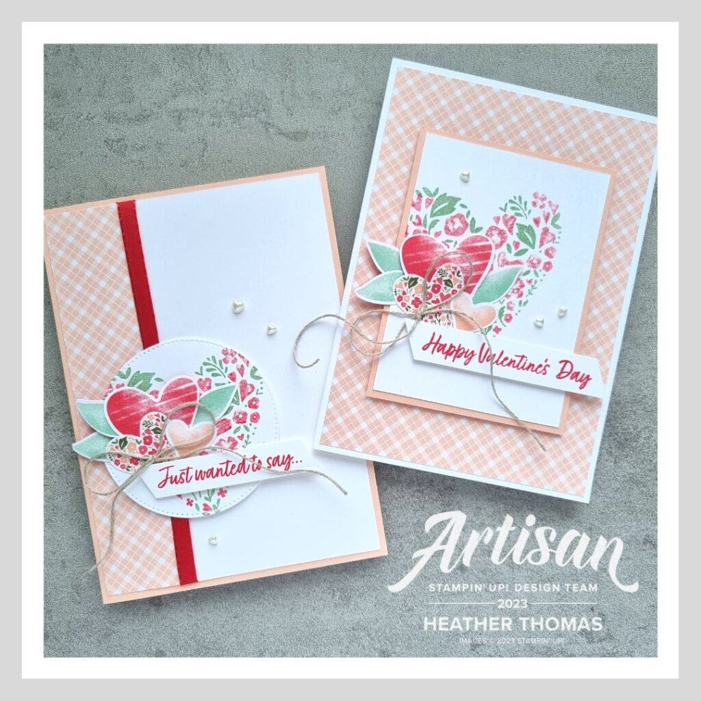 Two handmade cards in red and pink using the Country Floral Lane Suite from Stampin' Up!