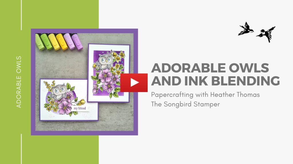 A YouTube thumbnail with the words Adorable Owls and Ink Blending