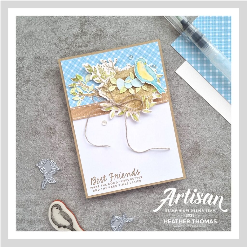 A cute Spring Themed Card using the Nested Friends Bundle from Stampin' Up!