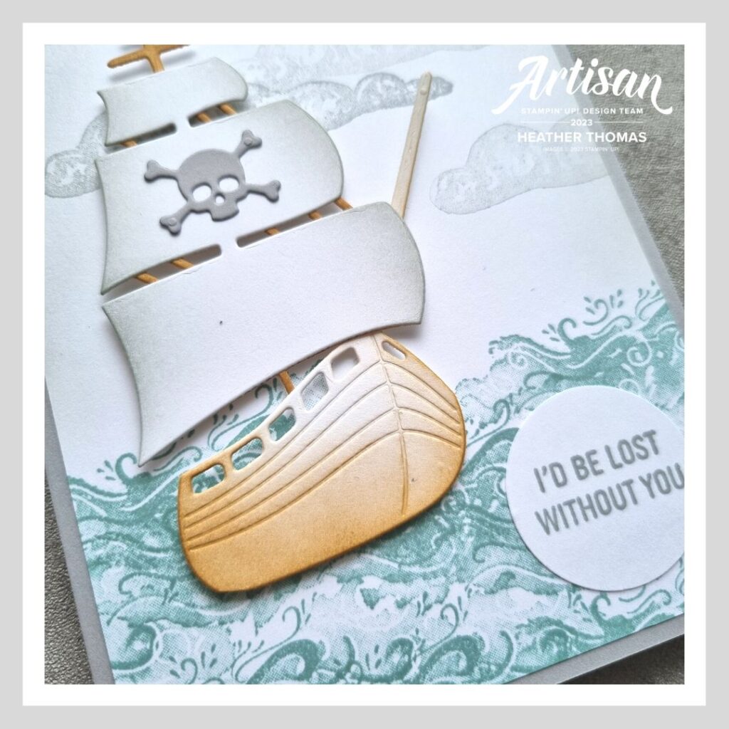 A masculine themed ocean card using the On the Ocean bundle from Stampin' Up!