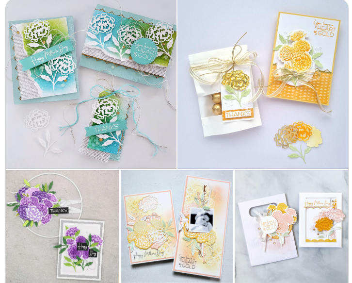 Lots of Samples from the Artisan Design Team using the Marigold Moments bundle